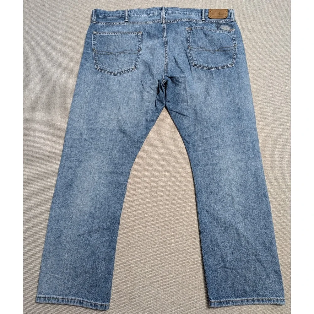 Polo Ralph Lauren Men's 42x30 Light Wash Blue Distressed Denim Jeans